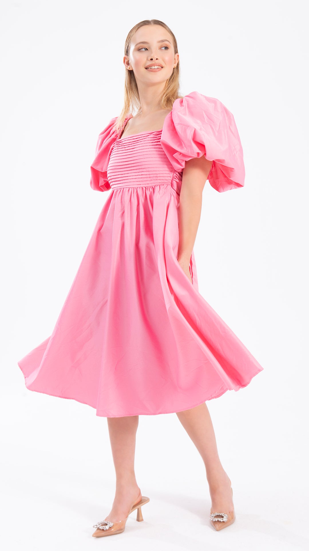 Kleid Pink mit Rückendetail
