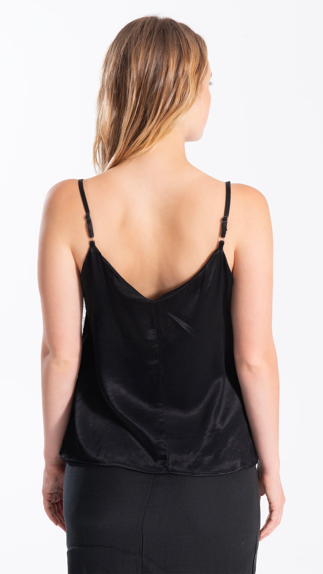 Satinoptik Top Schwarz