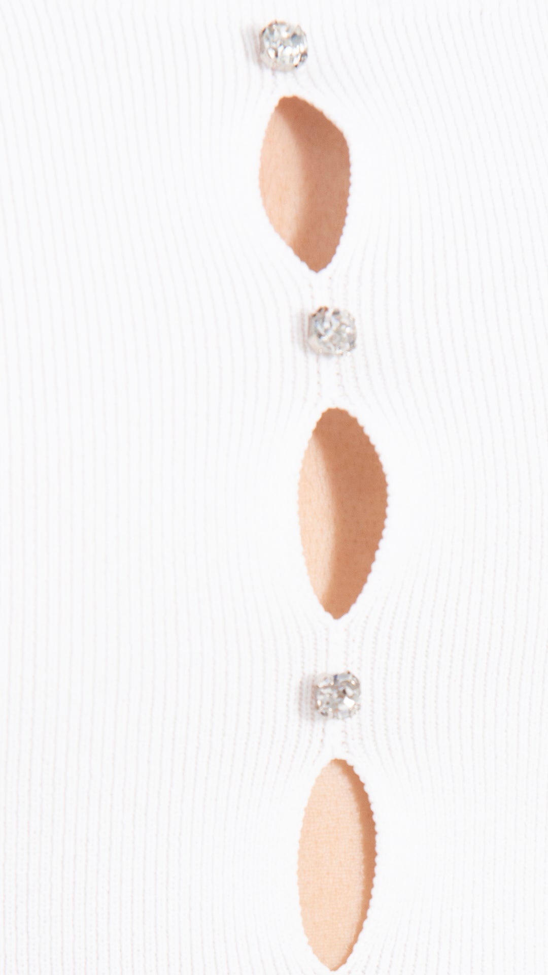 Top mit Schmucksteinen Weiss