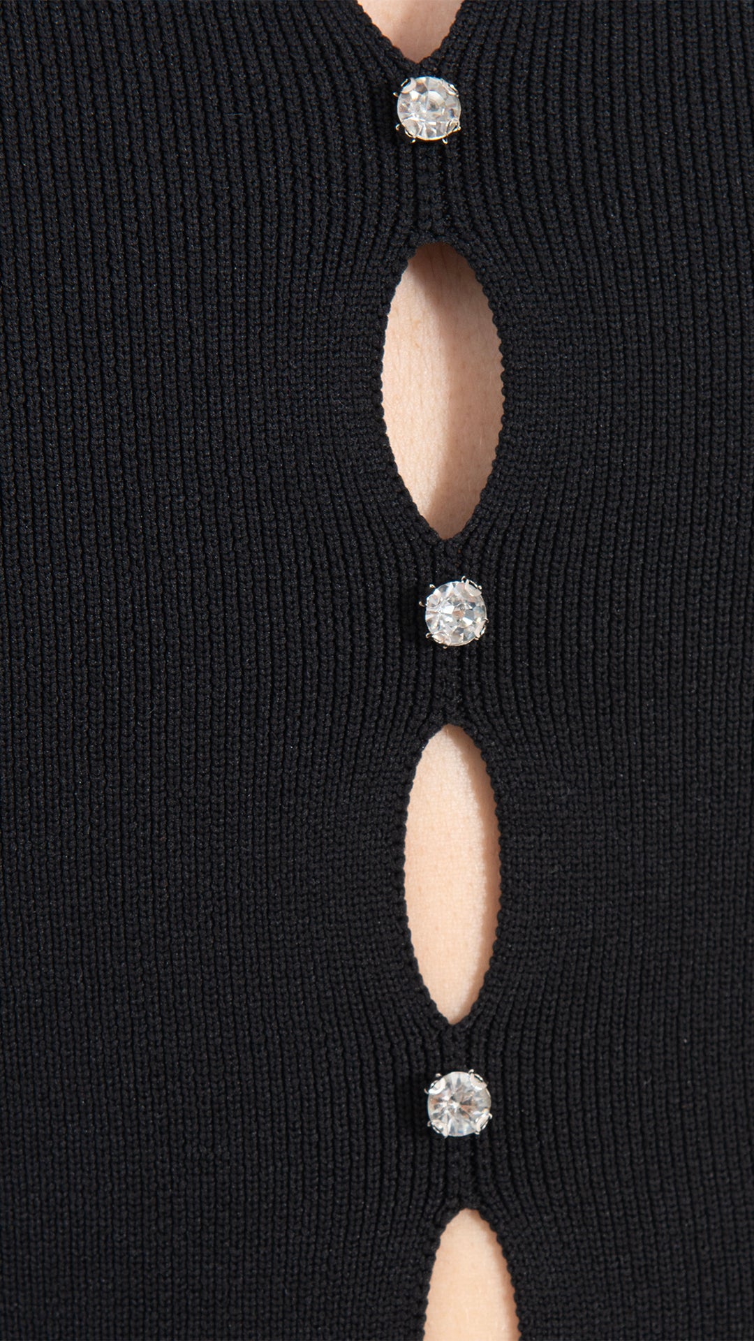 Top mit Schmucksteinen Schwarz