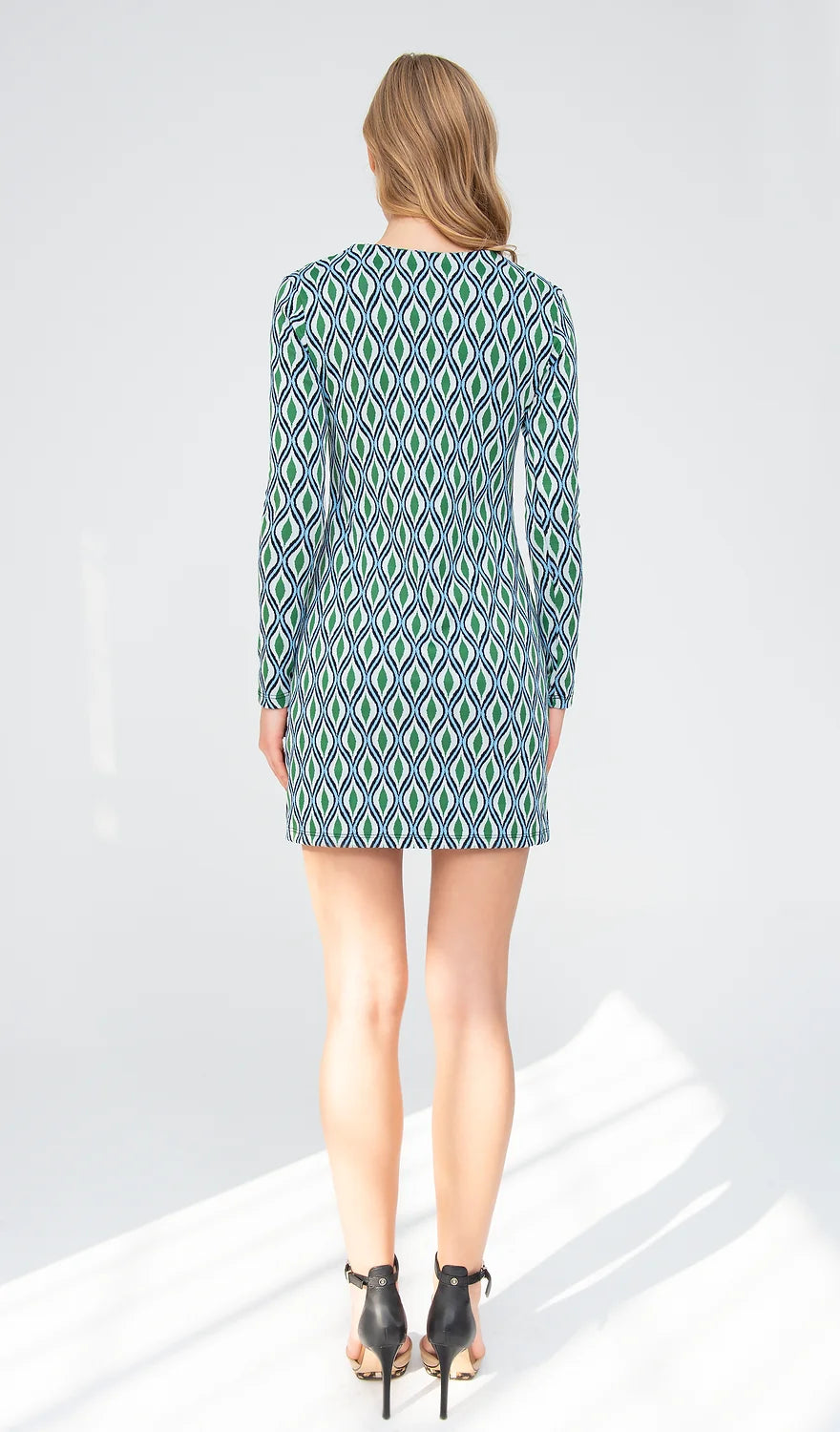 Kleid Grün Gemustert