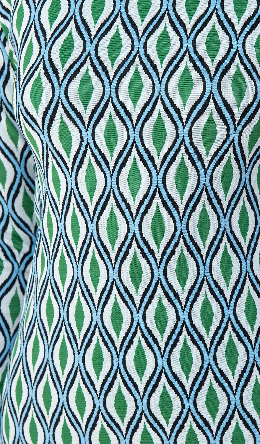 Kleid Grün Gemustert